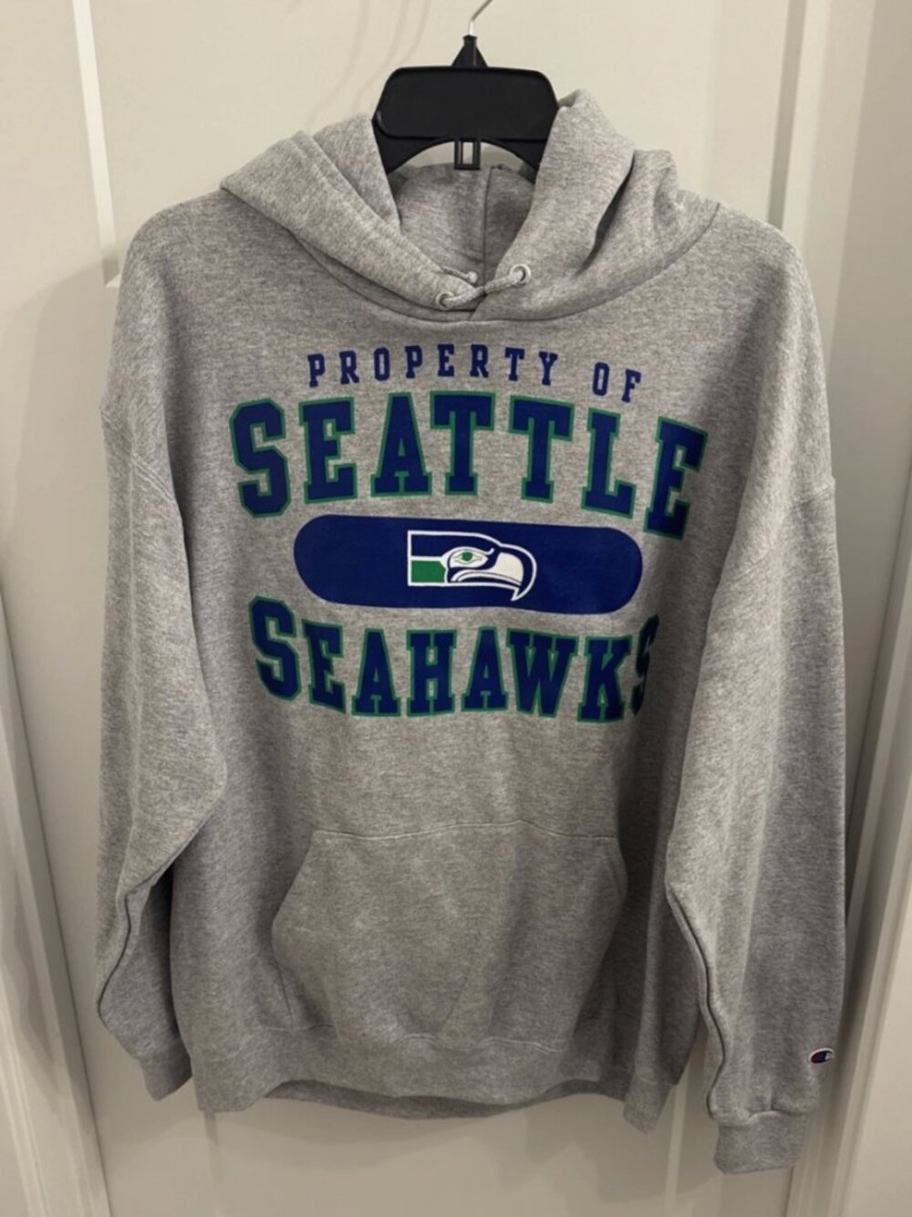 Seattle Seahawks Champion Brand NFL Gray Hoodie Mens Size Large NWT